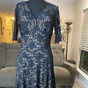 Cabi Black Lace Fit & Flare Midi Dress | Style 714 | Women’s L